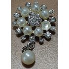 Брошь винтаж с жемчугом. СССР