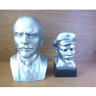 Два бюста В.И.Ленина. Ск. Н.Теплов, В.Сысоев. 1974г. Лениниана. (возможен обмен)