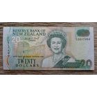 Werty71 Новая Зеландия 20 долларов 1994 Кареарея (новозеландский сокол) Гора Тапуаэнук Зеленая гора банкнота надрыв у защитной ленты