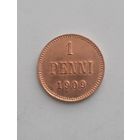 1 пенни 1909 года UNC
