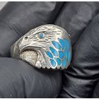 Старт с 1 Рубля !!! Кольцо Эмаль Серебро 925 Орел Ястреб 4.8г