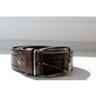 Шикарный кожаный брючный ремень  OLIO ROSTI Римский узор