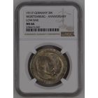 Германия. 3 марки 1911г.F слаб NGC MS66.