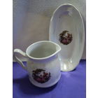 Сливочник +тарелочка. Барановский фарфоровый з-д 1970-91гг.лот 23