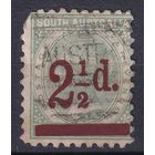 173.Aust. Великобритания. Австралийские штаты. Южная Австралия. Виктория. Стандарт. 1891 г. Надпечатка нового номинала. 2 1/2p. Mi.#68A.