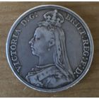 Монета 1 крона 1889 год. Великобритания. Королева Виктория.