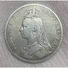 Монета 1 крона 1889 год. Великобритания. Королева Виктория.