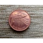 Werty71 Остров Святой Елены и Вознесения 1 пенни 1997 Средний портрет Королевы Рыба Тунец