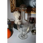 Графин в стиле Модерн артдеко 30 года гравировка шлифовка на стекле с посеребренной пробкой