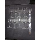 Винтаж  БОГЕМИЯ Художественное [хрустальное стекло  НАБОР рюмок резьба ,рисунок БЕЗ СКОЛОВ И ТРЕЩИН 11шт БОГЕМИЯ.