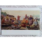 1958. соцреализм. Суздальцев. В луга, за Волгу!