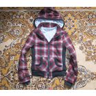 Клетчатая курточка-бомбер на синтепоне, деми, р.S