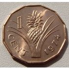 Свазиленд. "Эсватини" 1 цент 1974 год KM#7 "Правитель Король - Собуза II"   Тираж: 6.200.000 шт