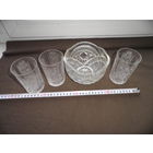 Салатница и три стакана из хрусталя времён СССР.С рубля.