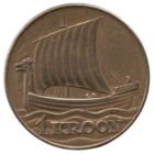 ЭСТОНСКАЯ РЕСПУБЛИКА. ПЕРВАЯ РЕСПУБЛИКА. 1 КРОНА 1934. КОРАБЛЬ