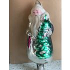 Винтажная ёлочная игрушка Дед Мороз 4. Стекло СССР