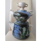 Все лоты с рубля.Большой авторский комплект чайников 3 в 1 времен СССР,h-36 см.