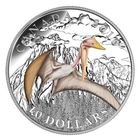 Канада 10 долларов 2016г. "День Динозавров. Ужас Неба: Птеродактиль". Монета в капсуле; подарочном футляре; номерной сертификат; коробка. СЕРЕБРО 15,87гр.(1/2 oz).