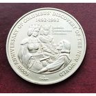 Тёркс и Кайкос 5 крон, 1991 500 лет открытию Америки