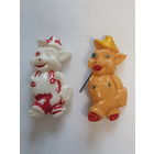 Брошь СССР,  ретро значок,  пластик, 3 см. Два разных