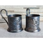 Подстаканник зимняя тройка, мельхиор.