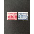 Польша 1936 Полная серия марок "Надпечатка на марках приуроченная к соревнованию аэростатов на дальность полета на кубок Гордона Беннетта" (чистые* с наклейками) Mi.313-314 каталог 34.00 евро