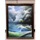 Морской пейзаж корабль холст с рубля