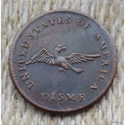 США 10 центов 1792 года. Дайм. Река Миссисипи. Предложи свою цену или обмен!