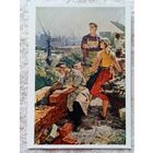 1960. соцреализм. Суздальцев. Строим!