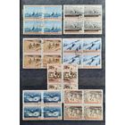 СССР 1954г. Серия Спорт.7 из 8 марок в квартблоках.гаш.