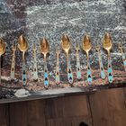 Ложечки и вилочки серебро 875 пр. 122,4 грамма по 6 штук