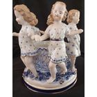 Фарфоровая статуэтка, кашпо, ёмкость для хранения с хороводом девочек, Германия