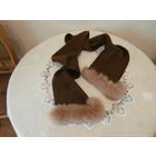 Шарф длинный 100% шерсть натуральный мех клеймо - герб из Германии.