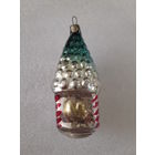 Ёлочная игрушка Домик с белкой (сказка о царе Салтане), стекло. СССР