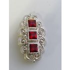 Брошь завода Рекорд, красные камни лот 78М