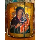 Антикварная икона "Смоленская Божия Матерь", конец 18 - первая половина 19 века, Размер - 31х25 см.