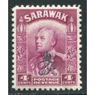 Саравак 1947 ** 4 cents, надпечатка "Королевский Вензель"