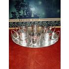 Подстаканники поднос и коробка от кофейного набора сервиза Минский вечер