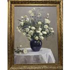 Бржозовский Г.Ф "Белые розы", 1975г. Холст, масло. Размер 80х60 см.