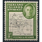Фолкленды 1946 ** Карта, марка из серии (SG G9), Британские колонии