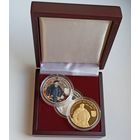 Константин Острожский, 20 рублей 2014, серебро, Ag 925, подарочный набор, 3 монеты в деревянном футляре