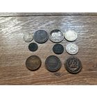 С РУБЛЯ СБОРНЫЙ ЛОТ МОНЕТ! РИ, СССР, ПОЛЬША, ФИНЛЯНДИЯ! Деньга 1744, копейка 1855, 2 копейки 1914