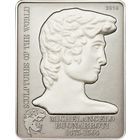 Острова Кука 5 долларов 2010г. "Микеланджело. Давид. Мрамор". Монета в капсуле; сертификат. СЕРЕБРО 25гр.