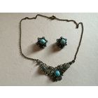 Колье и клипсы Антиквариат Пекинское стекло Чехия