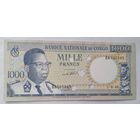 Конго 1000 франков 1964 года UNC