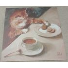 Посткроссинг. Открытка "Васенька", худ.Мария Павлова (13,5х13,5). Прошла почту. Художественные марки, чёткий штемпель.