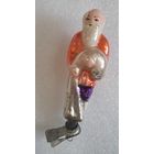 Игрушка ёлочная Старик и невод (сказка золотая рыбка), стекло. СССР