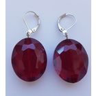 Серьги рубиновые кристаллы Леденцы, стекло, длина 4 см, ширина 2 см