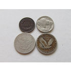 США 1 цент 1904, 5 центов 1937, 25 центов (квотер) 1894 S и 1930. Цена за набор