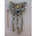 Брошь винтажная ЧССР. "Аврора Бореалис" с тремя подвесками